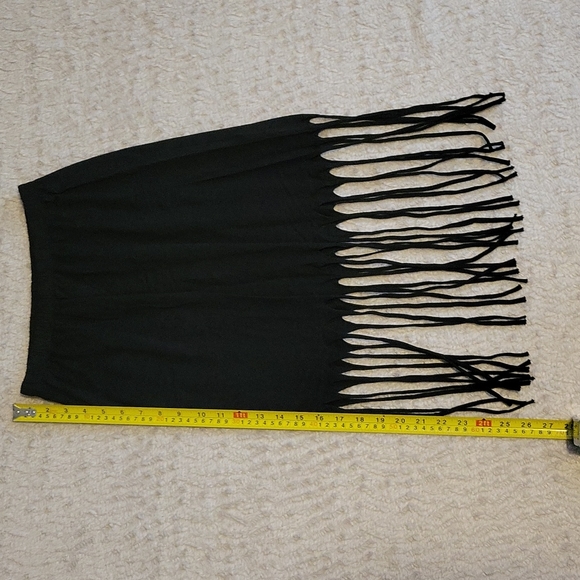 JOYPEACE~ Skirt with Fringe, Black, S - Picture 3 of 7